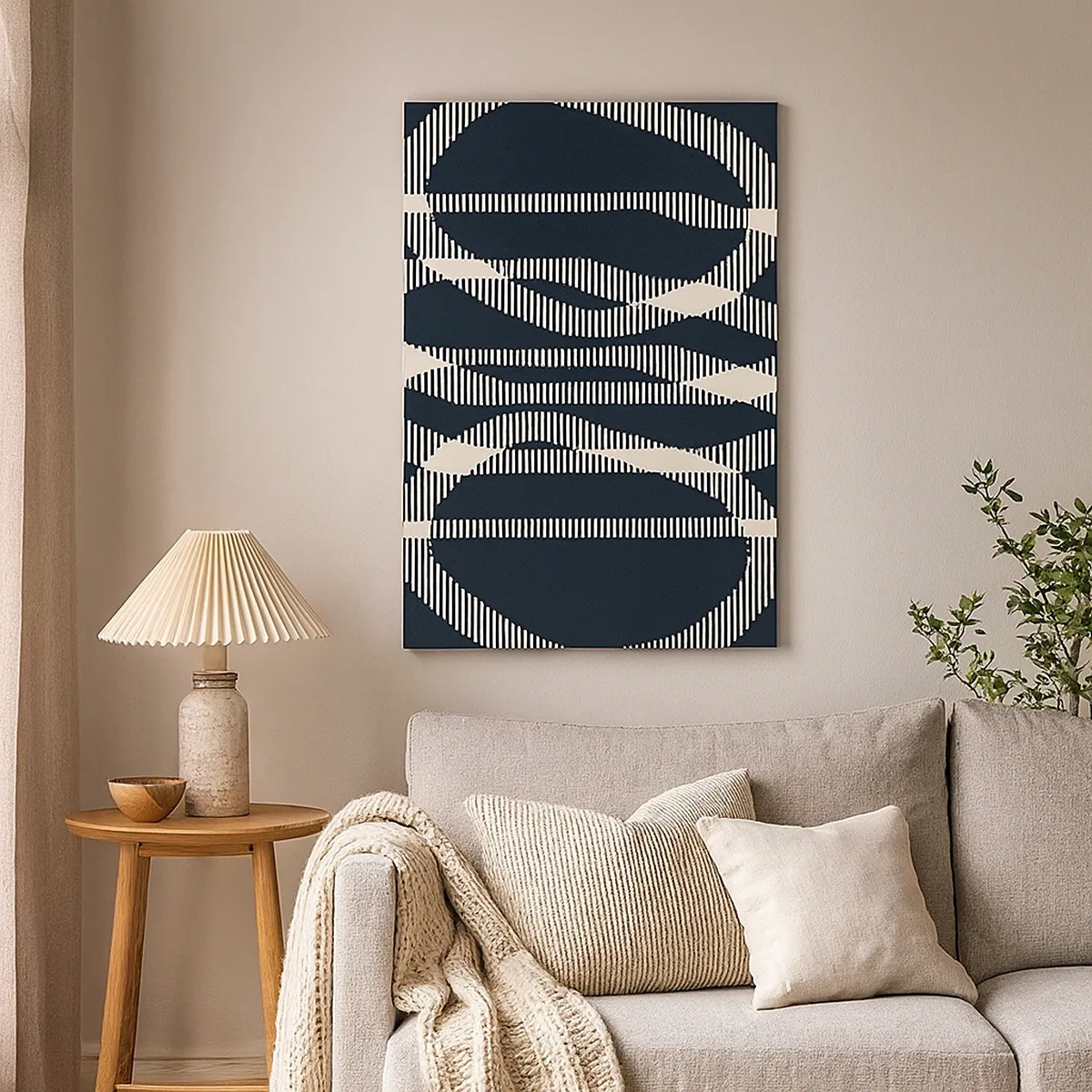 Quadro su tela - Stampe su Tela - Linee geometriche in tonalità chiare su sfondo scuro - 50x70cm - Tentativo di rompere l'oscurità - Decorazione murale moderna per soggiorno e camera da letto ARTTOR