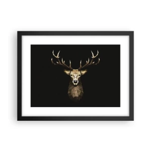 Poster in cornice nera - Cervo cubista - 40x30 cm