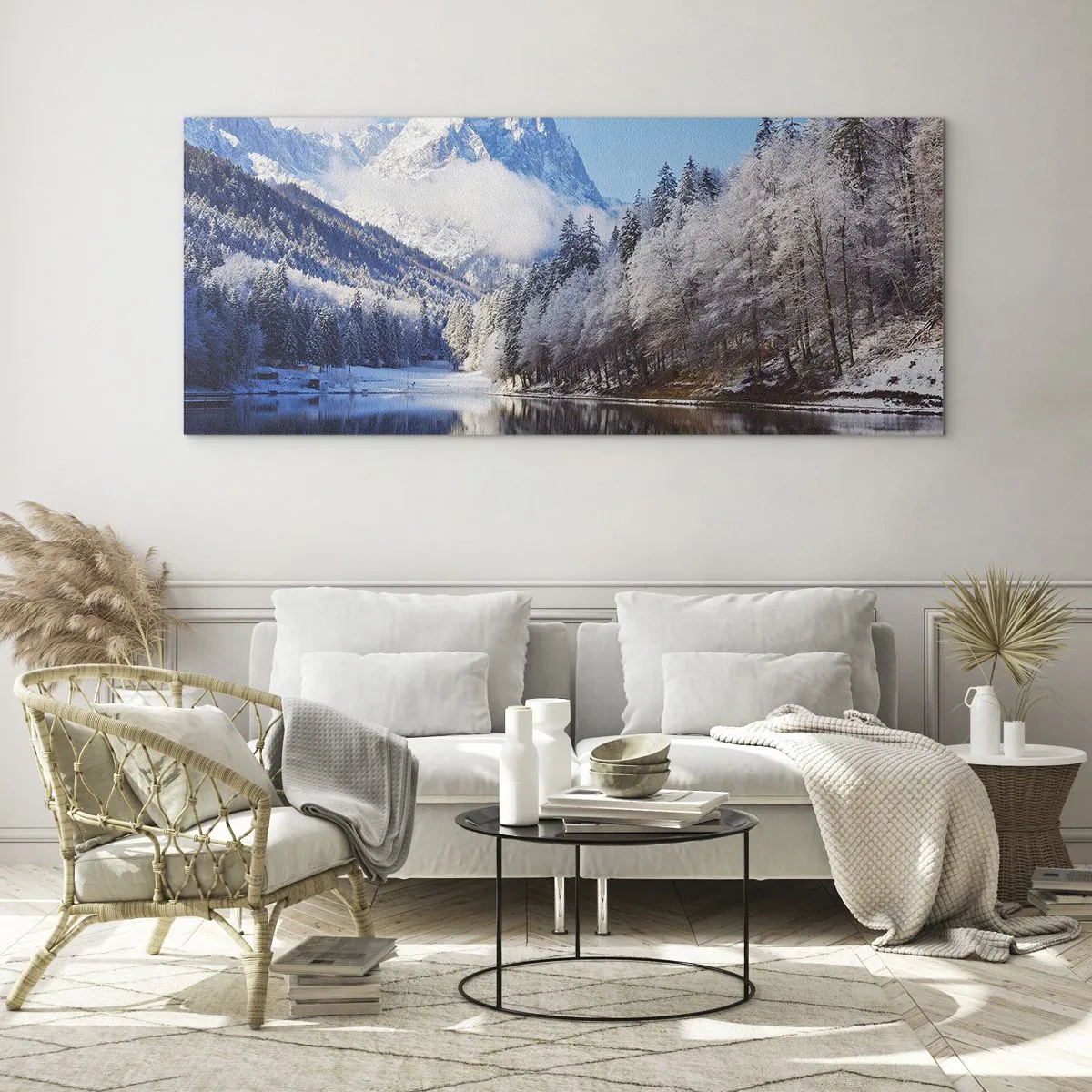 Quadro su vetro - Il custode innevato - 90x30 cm