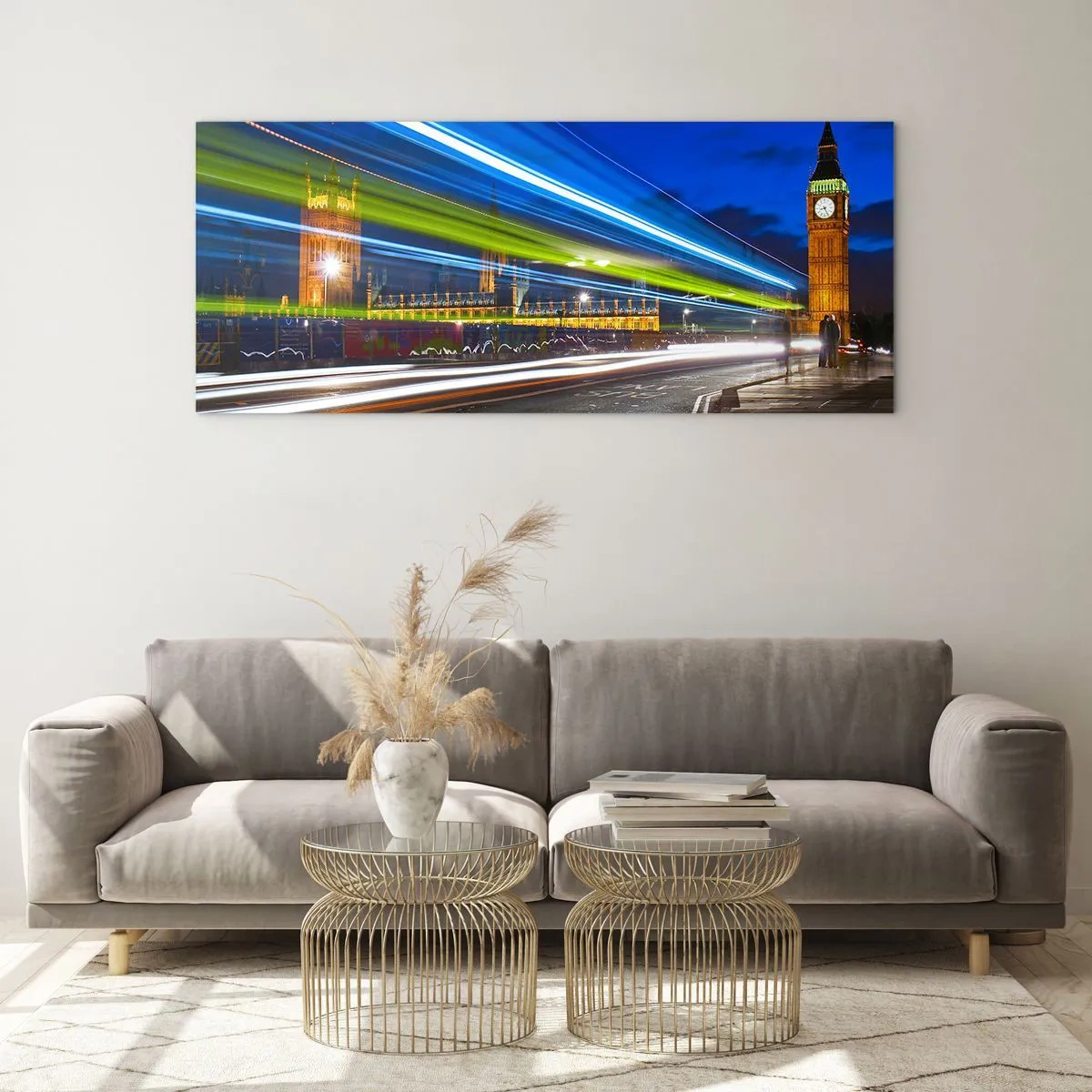 Quadro su vetro - Sotto lo sguardo del Big Ben - 90x30 cm