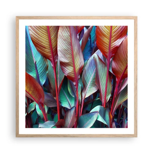 Poster in cornice rovere chiaro - Selva colorata - 60x60 cm