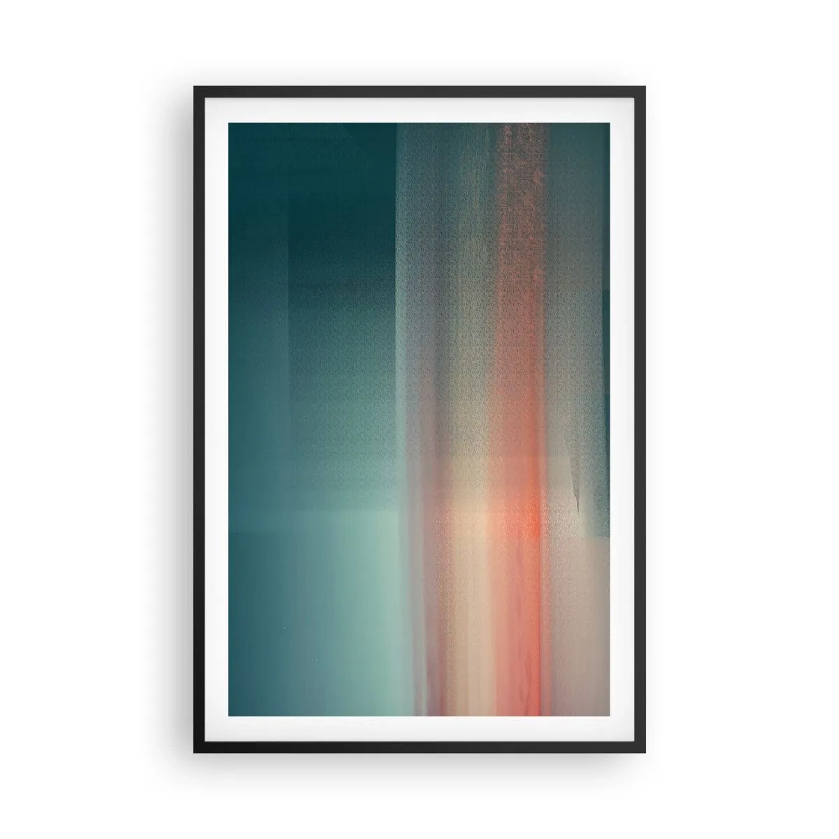 Poster in cornice nera - Astrazione: onde di luce - 61x91 cm