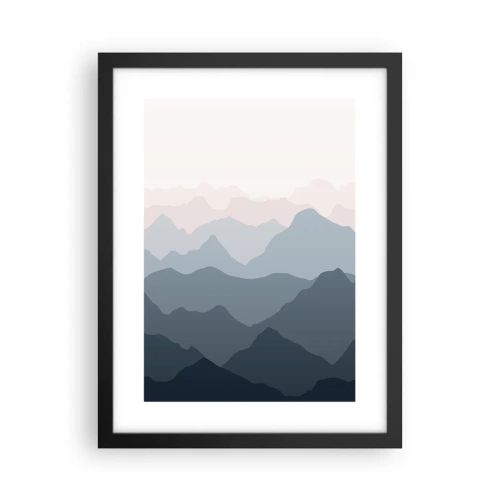 Poster in cornice nera - Le onde dei monti - 30x40 cm