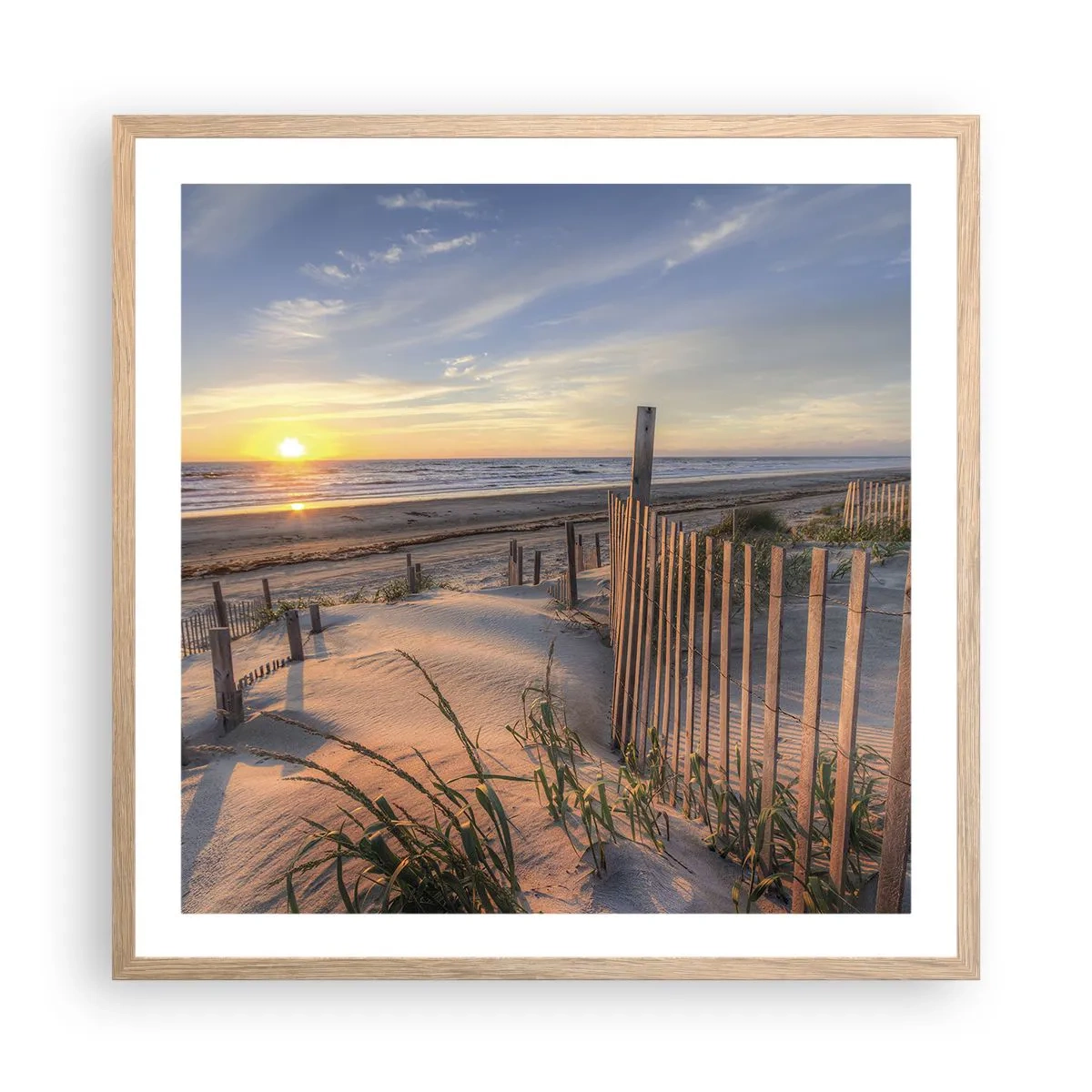 Poster in cornice rovere chiaro - Luci e ombre del vento - 60x60 cm