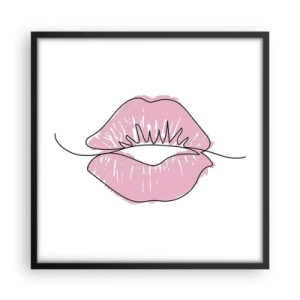 Poster in cornice nera - Pronti al bacio? - 50x50 cm