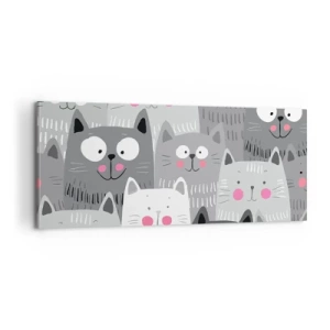 Quadro su tela - Stampe su Tela - Il mondo dei gatti - 100x40 cm