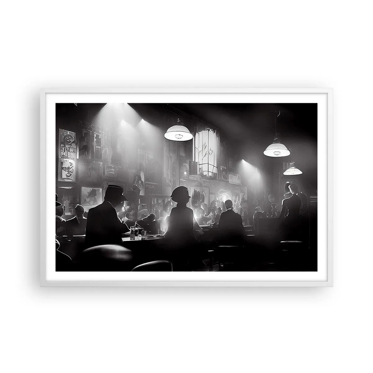 Poster in cornice bianca - Nell'atmosfera jazz - 91x61 cm