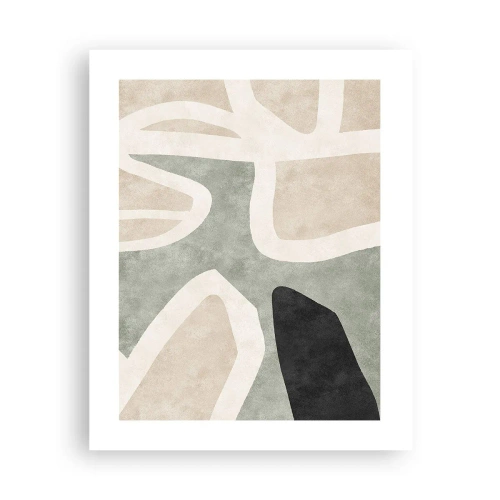 Poster - Composizione con motivi in nero - 40x50 cm