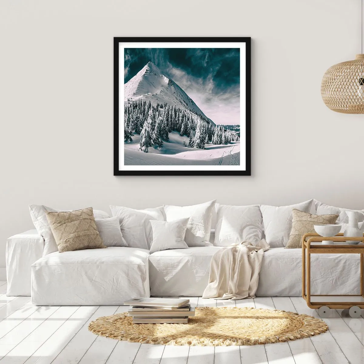 Poster in cornice nera - Il paese della neve e del ghiaccio - 60x60 cm