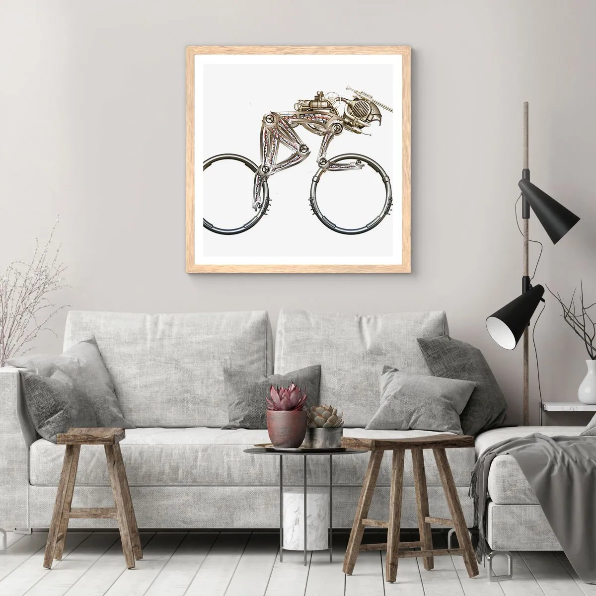 Poster in cornice rovere chiaro - Macchina perfetta - 40x40 cm