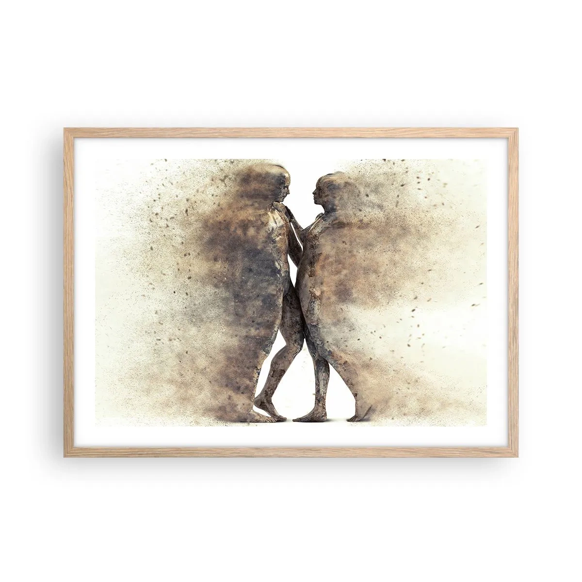 Poster in cornice rovere chiaro - Nati dalla polvere, per amare - 70x50 cm