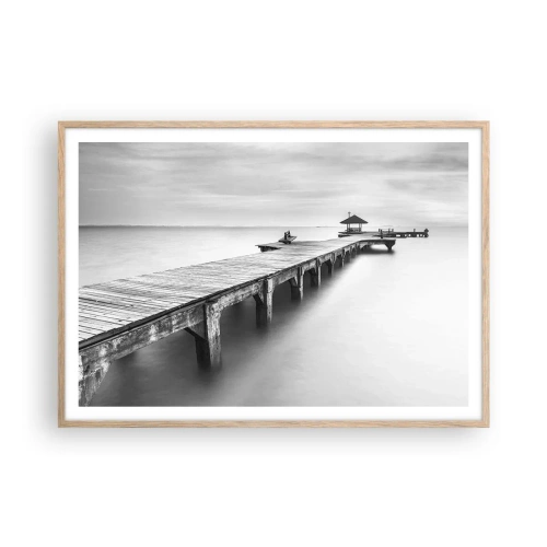 Poster in cornice rovere chiaro - Sempre più lontano. - 100x70 cm