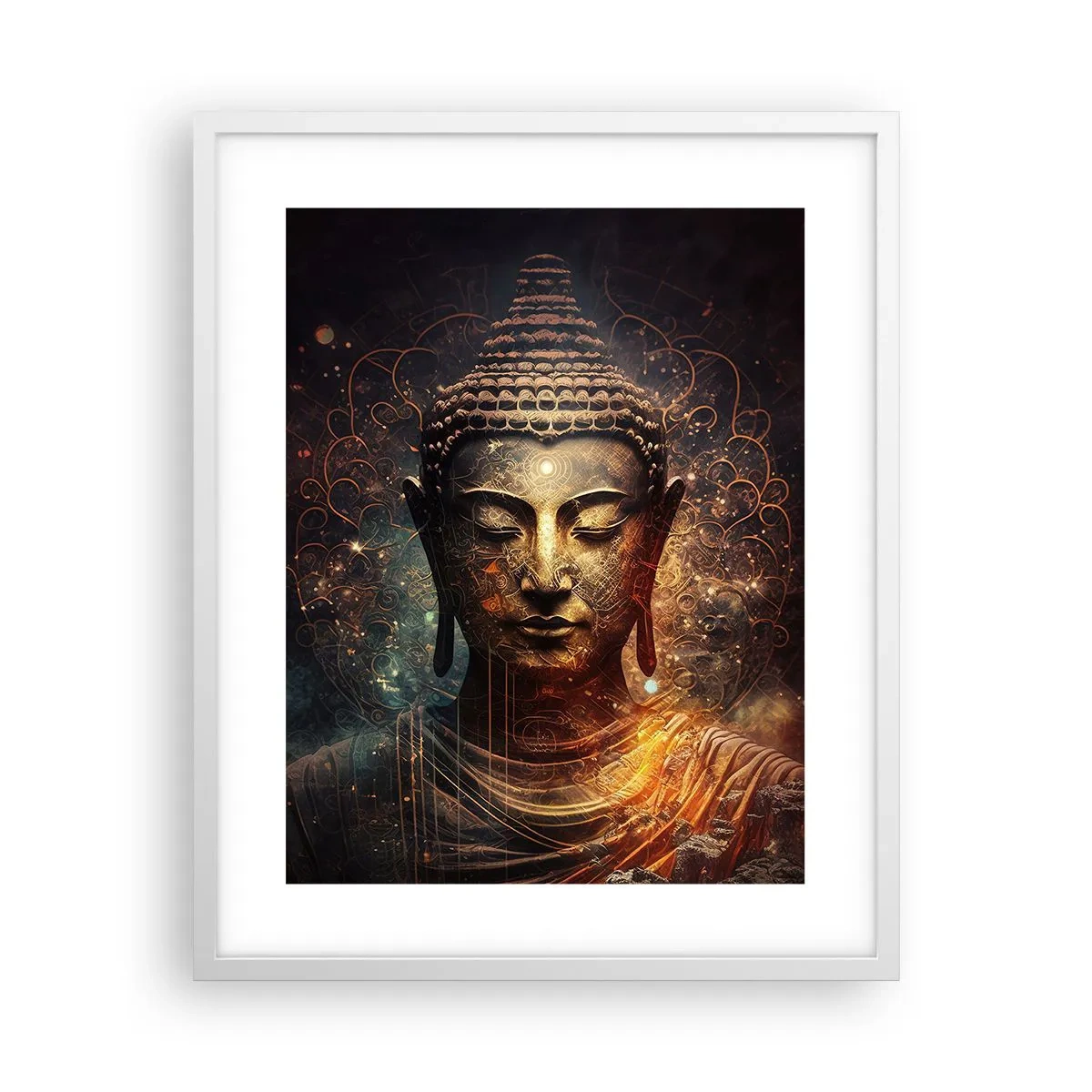 Poster in cornice bianca - Equilibrio spirituale - 40x50 cm