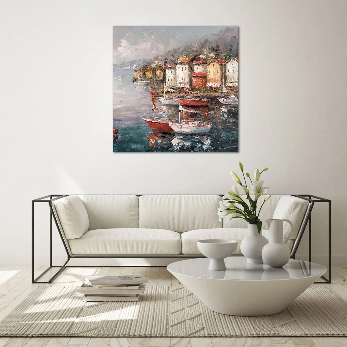 Quadro su vetro - Molo romantico - 40x40 cm