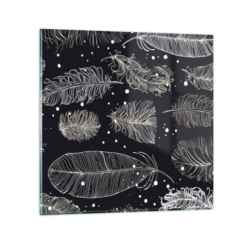 Quadro su vetro - Pizzo piumato - 30x30 cm