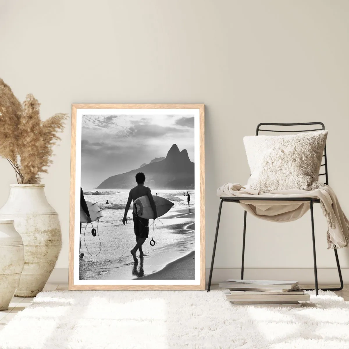 Poster in cornice rovere chiaro - Samba su un'unica onda - 50x70 cm