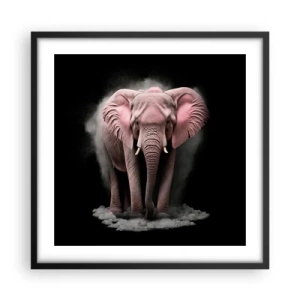 Poster in cornice nera - Non pensare all'elefante rosa! - 50x50 cm