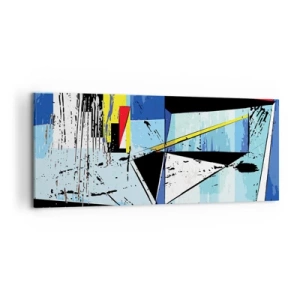 Quadro su tela - Stampe su Tela - Composizione geometrica astratta in colori vivaci - 120x50cm - Guardando il mondo da un'angolazione... - Decorazione murale moderna per soggiorno e camera da letto ARTTOR