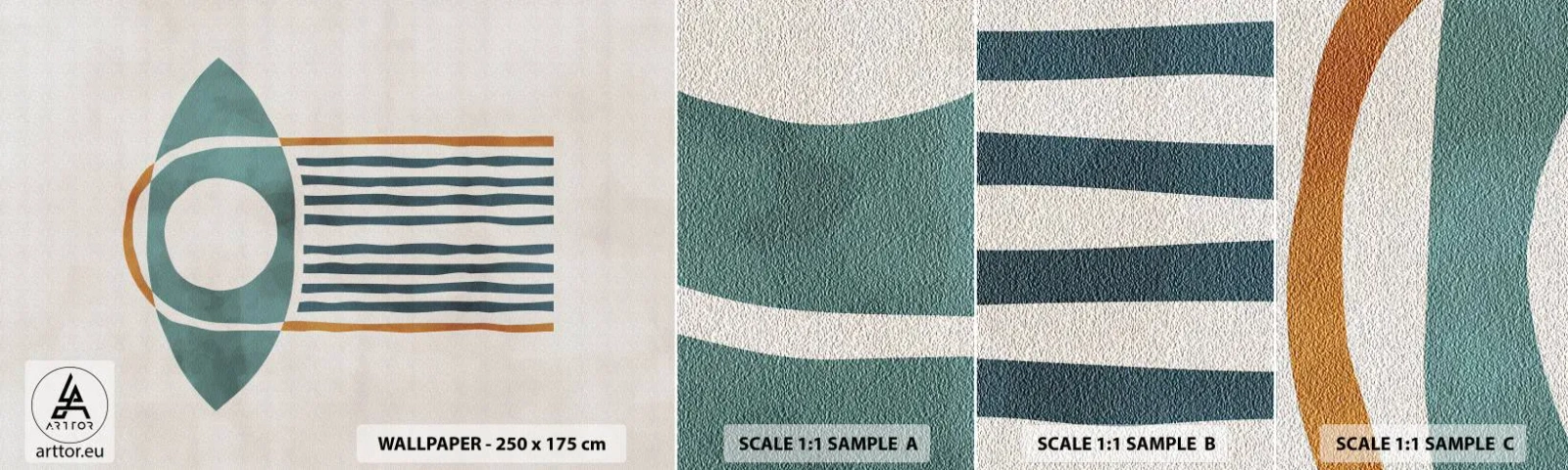 Campione Di Fotomurale Standard Eco - Segni e rituali - Boho, Occhio, Minimalismo - 100x30 cm