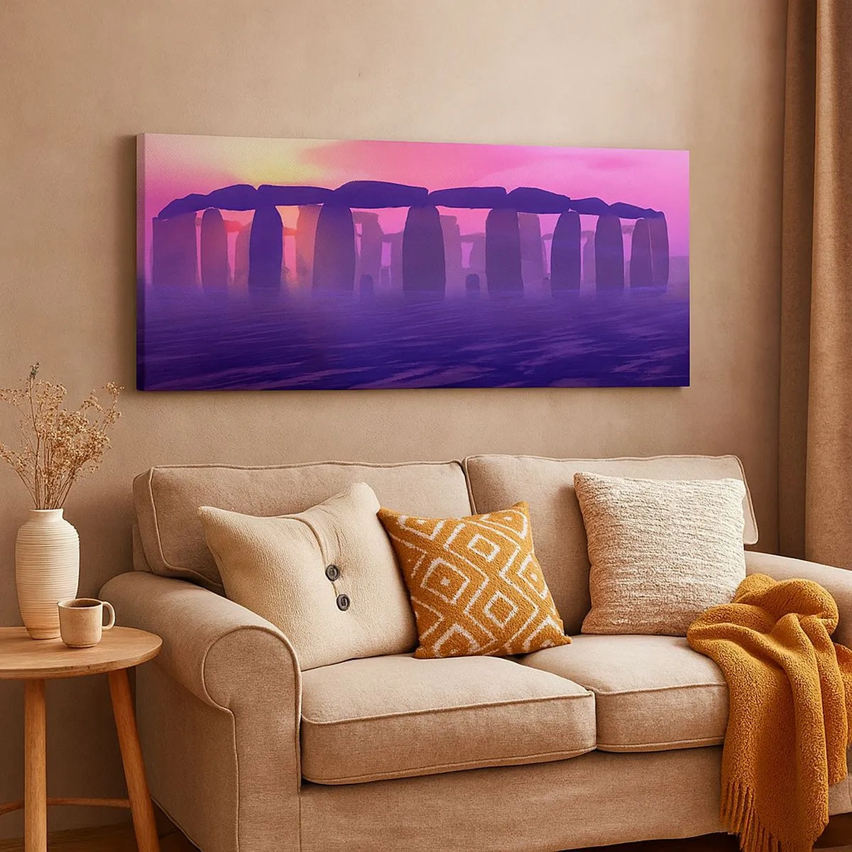 Quadro su tela - Stampe su Tela - Mistero in un'alba nebbiosa - 100x40 cm