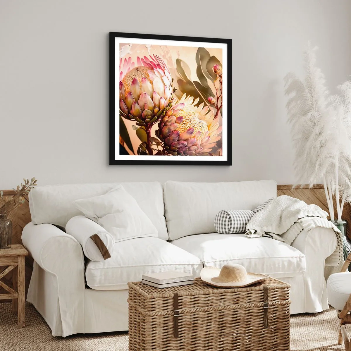 Poster in cornice nera - Tenero abbraccio - 60x60 cm