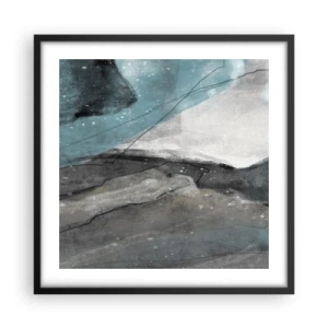 Poster in cornice nera - Astrazione: rocce e ghiaccio - 50x50 cm