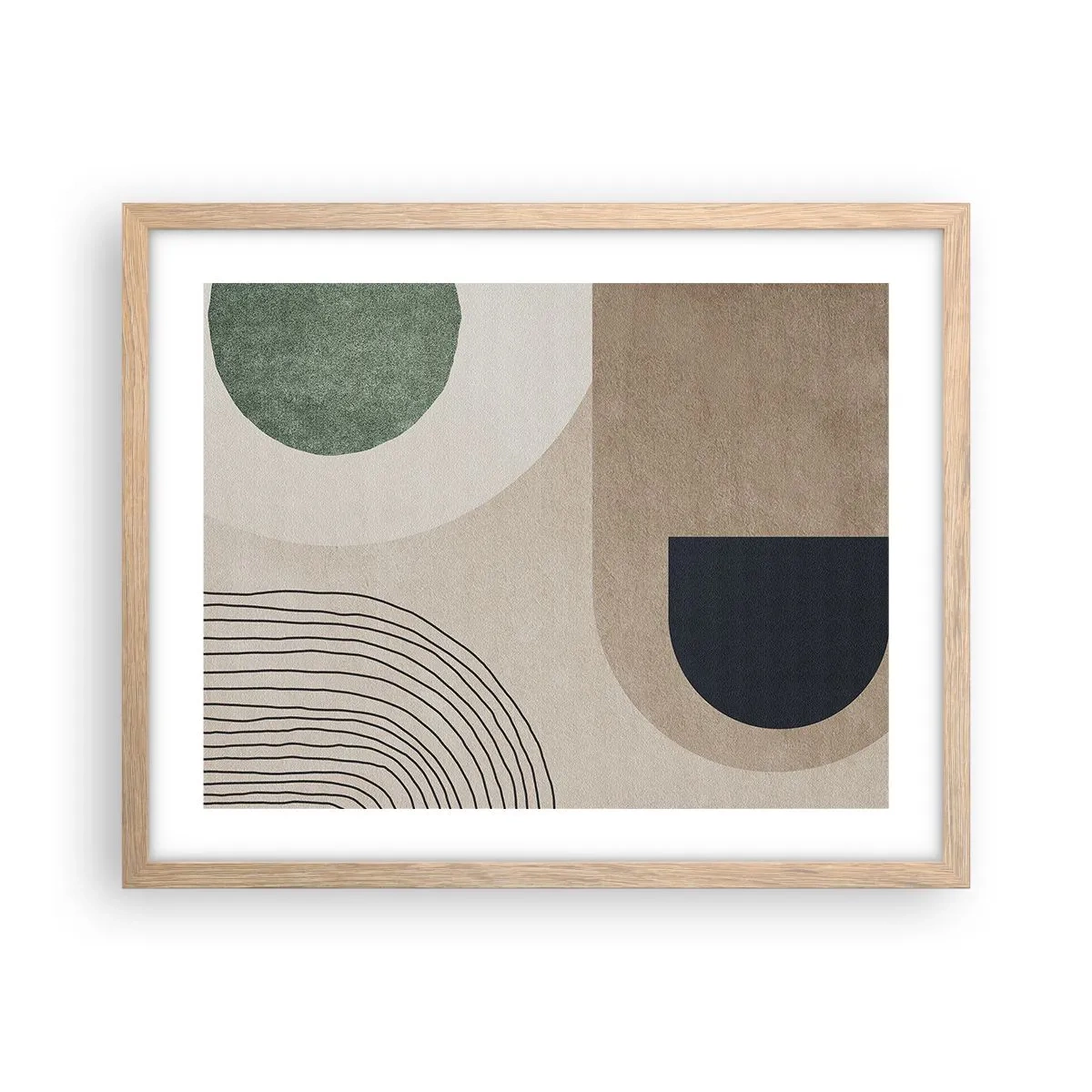 Poster in cornice rovere chiaro - La mitezza dell'ovale - 50x40 cm