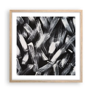 Poster in cornice rovere chiaro - Astrazione in spirito industriale - 50x50 cm