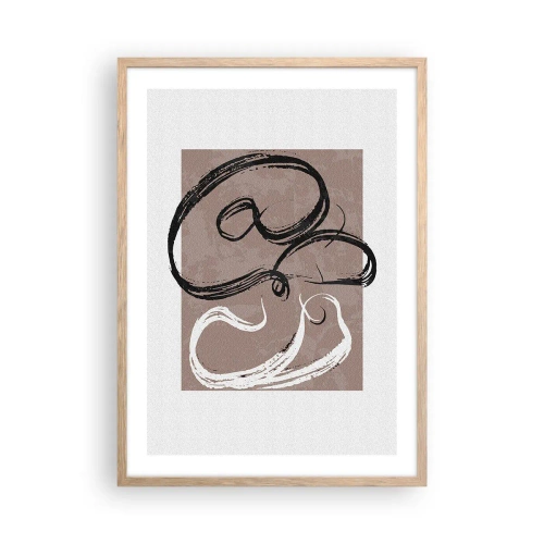 Poster in cornice rovere chiaro - Composizione: alla ricerca della pienezza - 50x70 cm