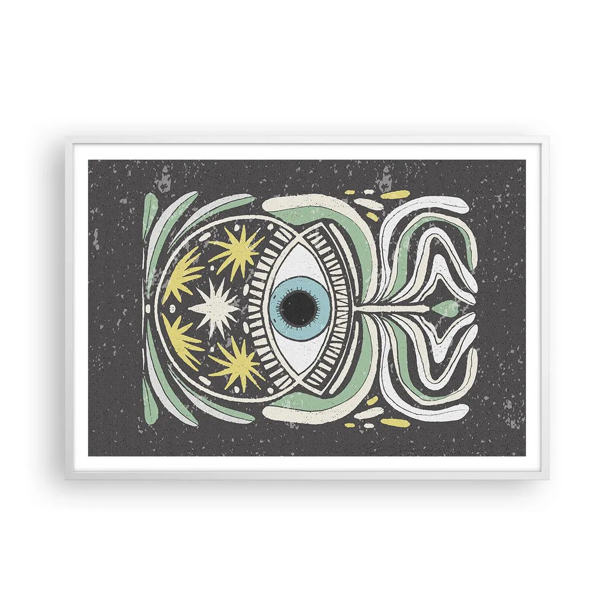 Poster in cornice bianca - Rituali tribali - 100x70 cm