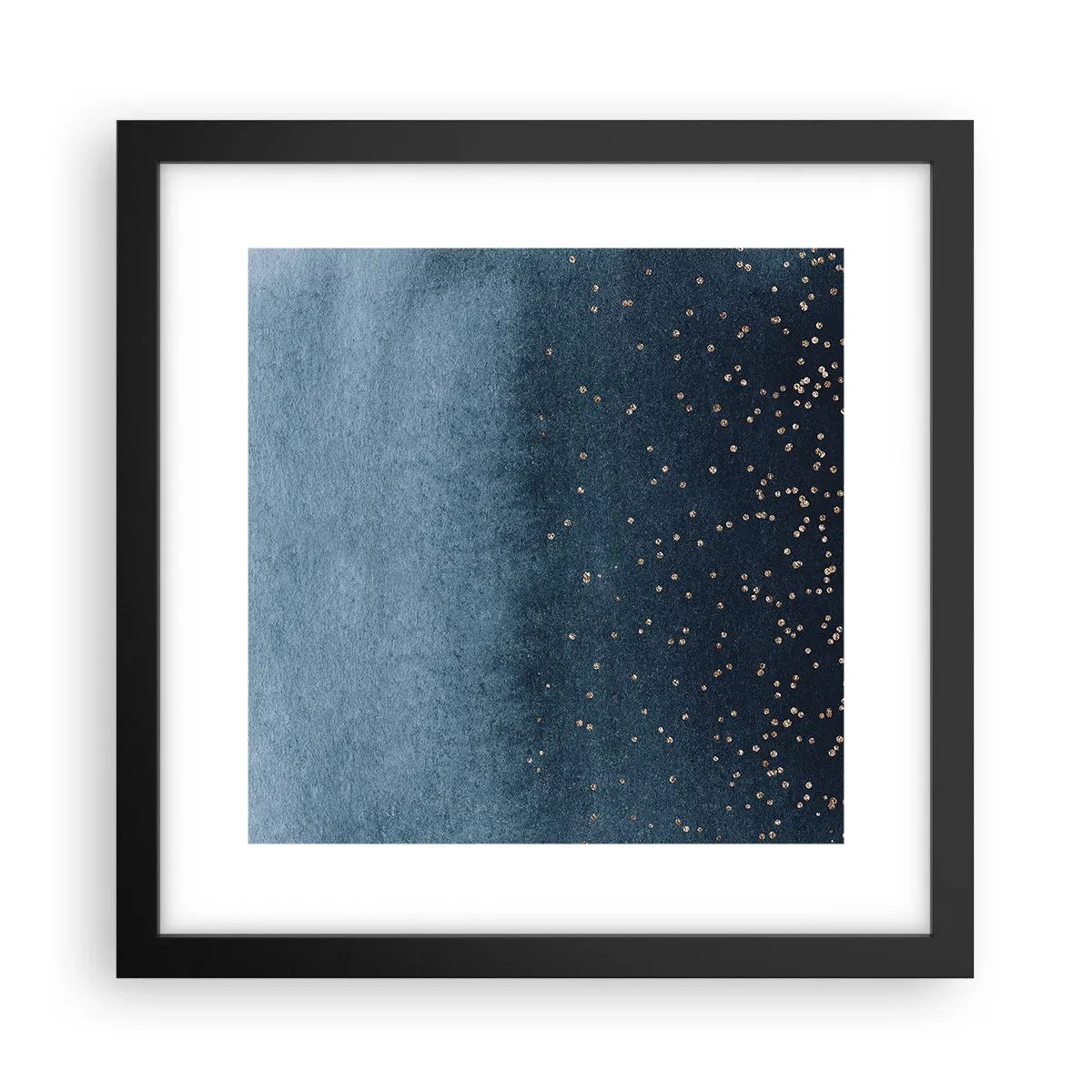 Poster in cornice nera - Composizione: fasi blu - 30x30 cm