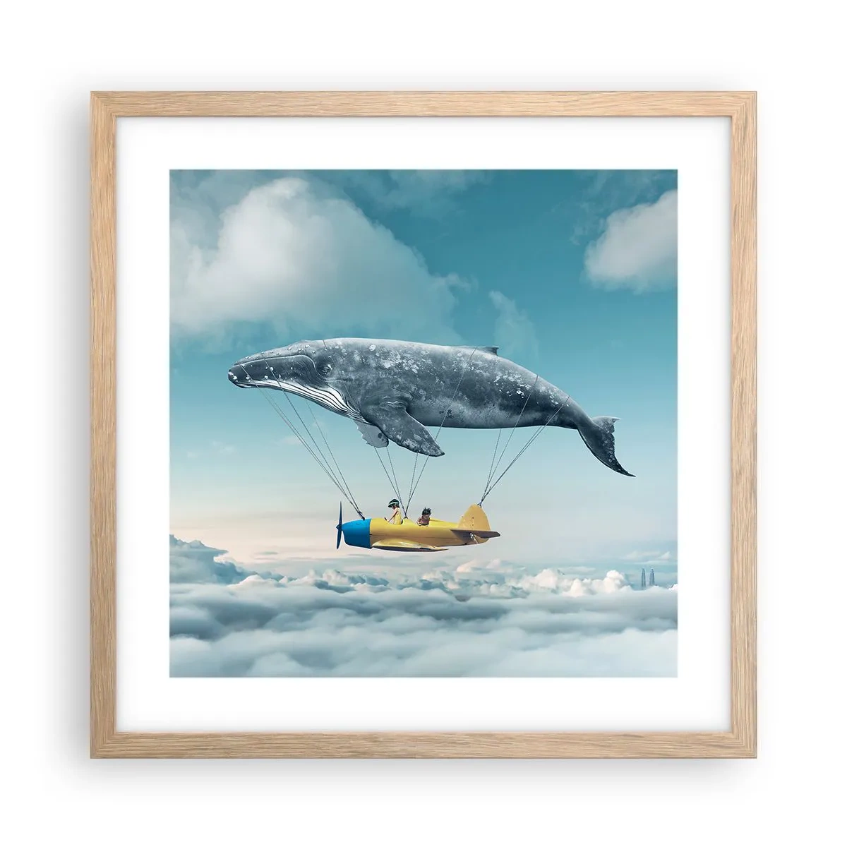 Poster in cornice rovere chiaro - Perché no? - 40x40 cm