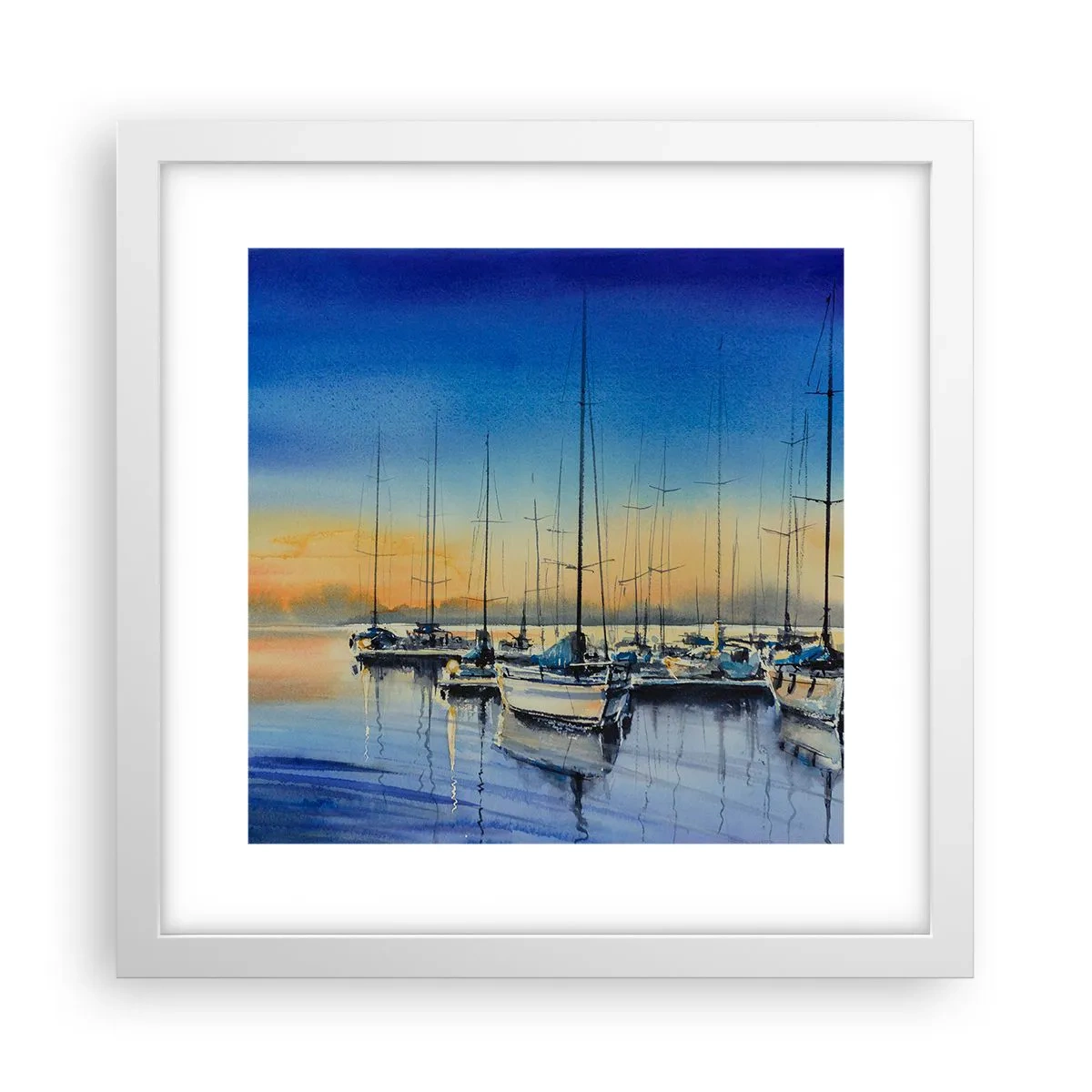 Poster in cornice bianca - La fine di una buona giornata - 30x30 cm