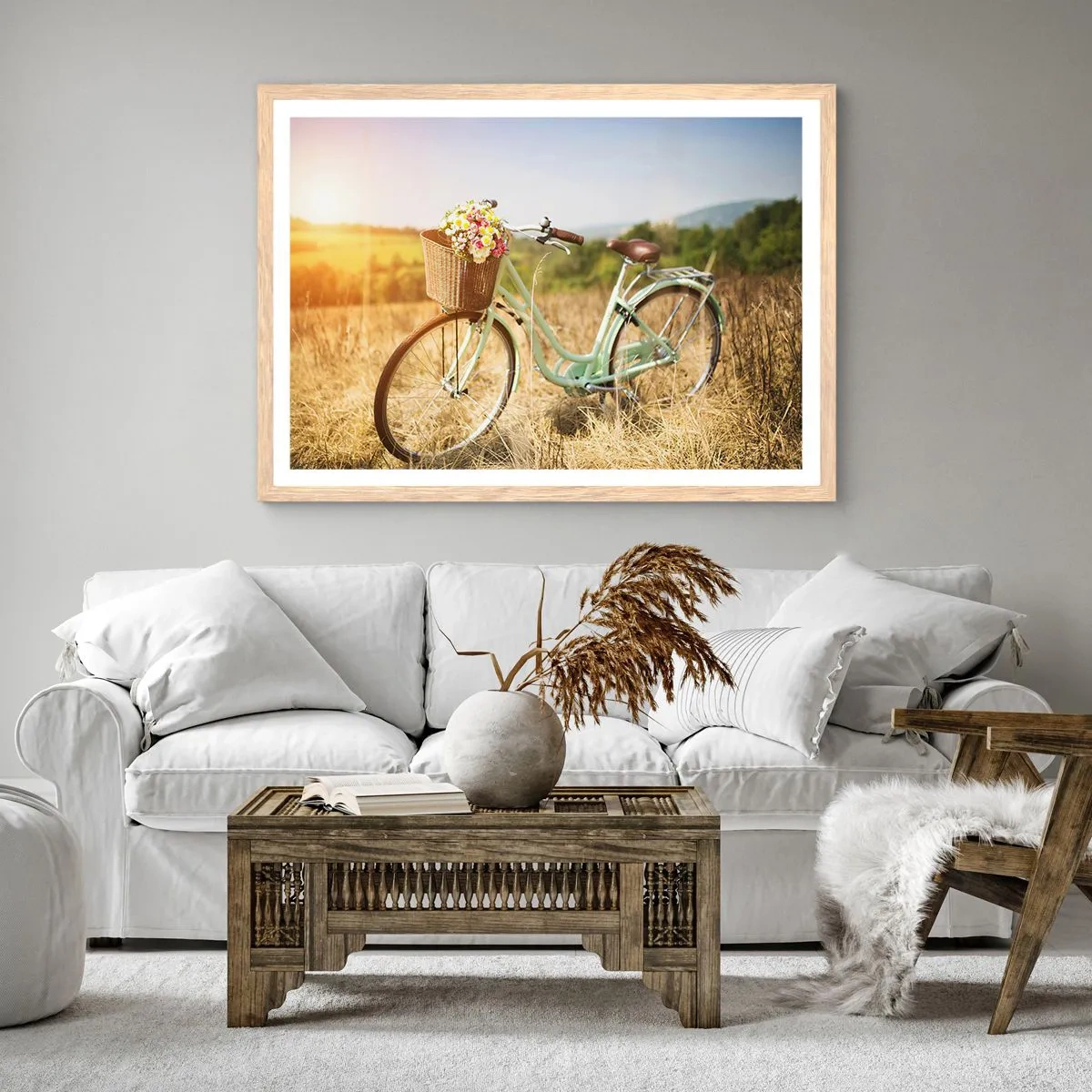 Poster in cornice rovere chiaro - Resto qui un attimo - 50x40 cm
