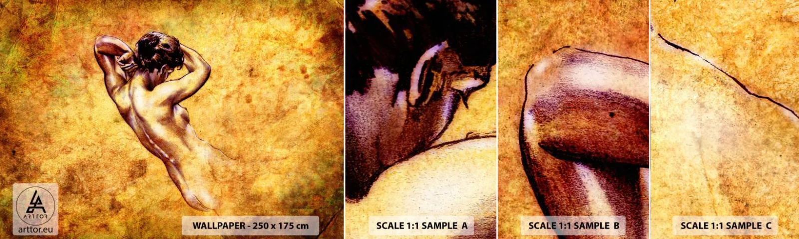 Campione Di Fotomurale Standard Eco - Nuda, ma sempre misteriosa - Donna, Atto, Pezzo - 100x30 cm