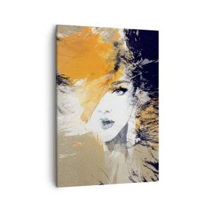 Quadro su tela - Stampe su Tela - Ritratto astratto di una donna dai colori intensi - 50x70cm - E la luce fu - Decorazione murale moderna per soggiorno e camera da letto ARTTOR