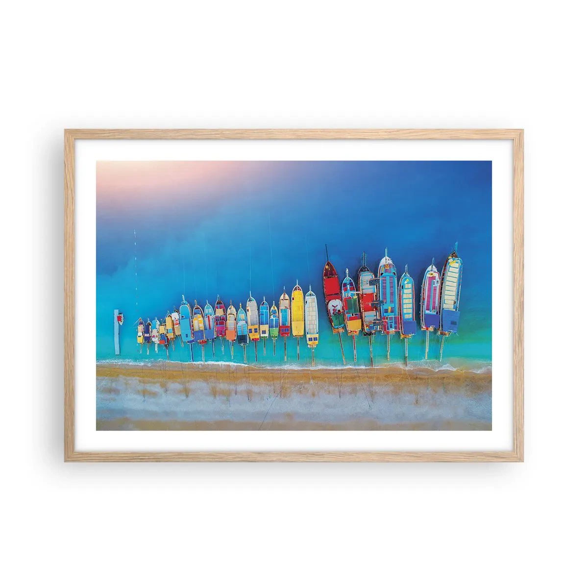 Poster in cornice rovere chiaro - A volo d'uccello - 70x50 cm