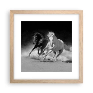 Poster in cornice rovere chiaro - Il galoppo della libertà - 30x30 cm