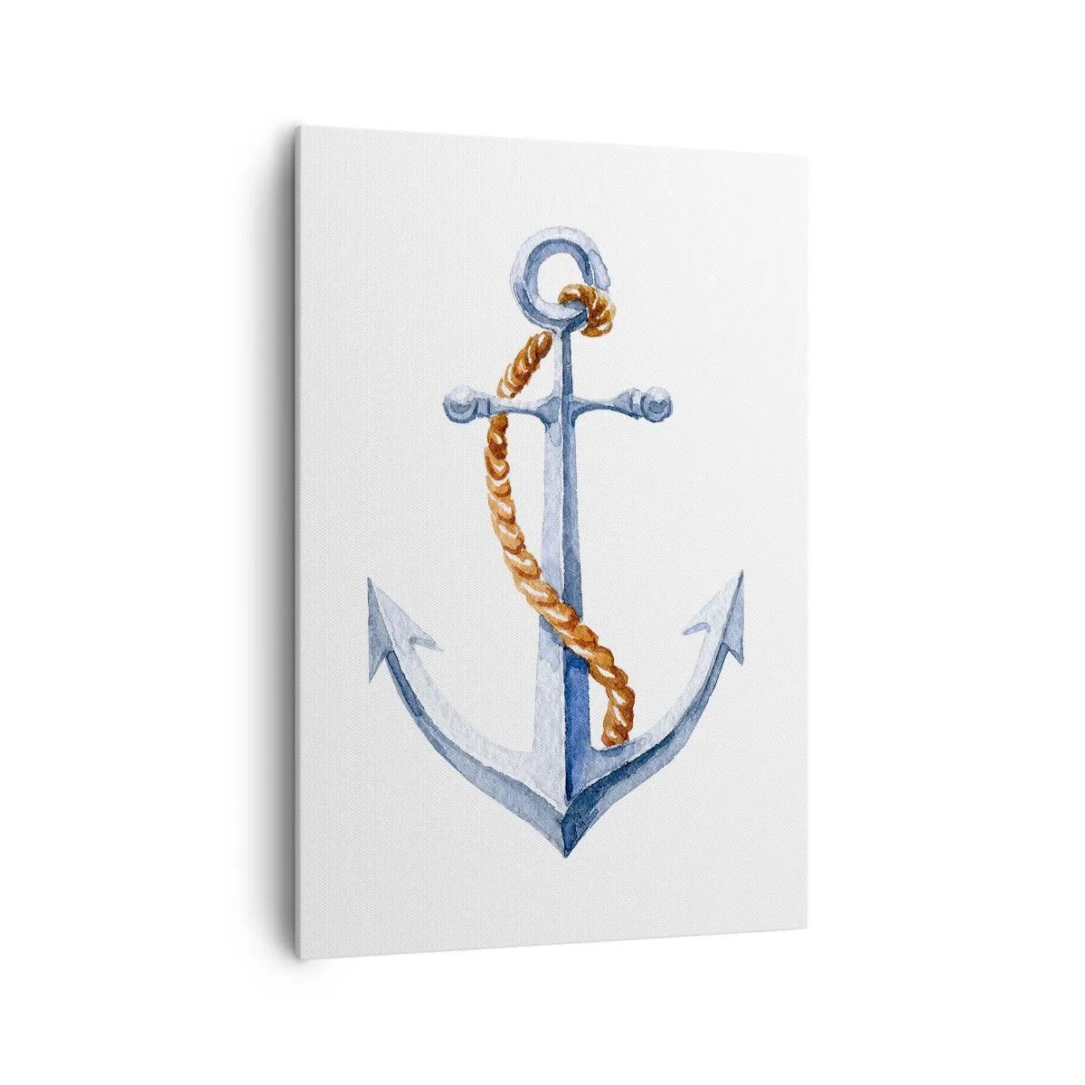 Quadro su tela - Stampe su Tela - Ancora con corda in stile acquerello - 70x100cm - Benvenuta avventura! - Decorazione murale moderna per soggiorno e camera da letto ARTTOR