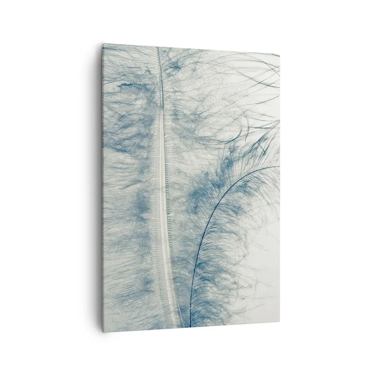 Quadro su tela - Stampe su Tela - Una piuma delicata in tonalità pastello su uno sfondo chiaro - 70x100cm - Il sussurro della natura - Decorazione murale moderna per soggiorno e camera da letto ARTTOR