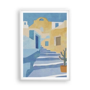 Poster in cornice bianca - Un giorno in una città araba - 70x100 cm