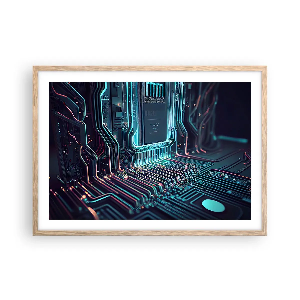 Poster in cornice rovere chiaro - Sto pensando qualcosa... - 70x50 cm