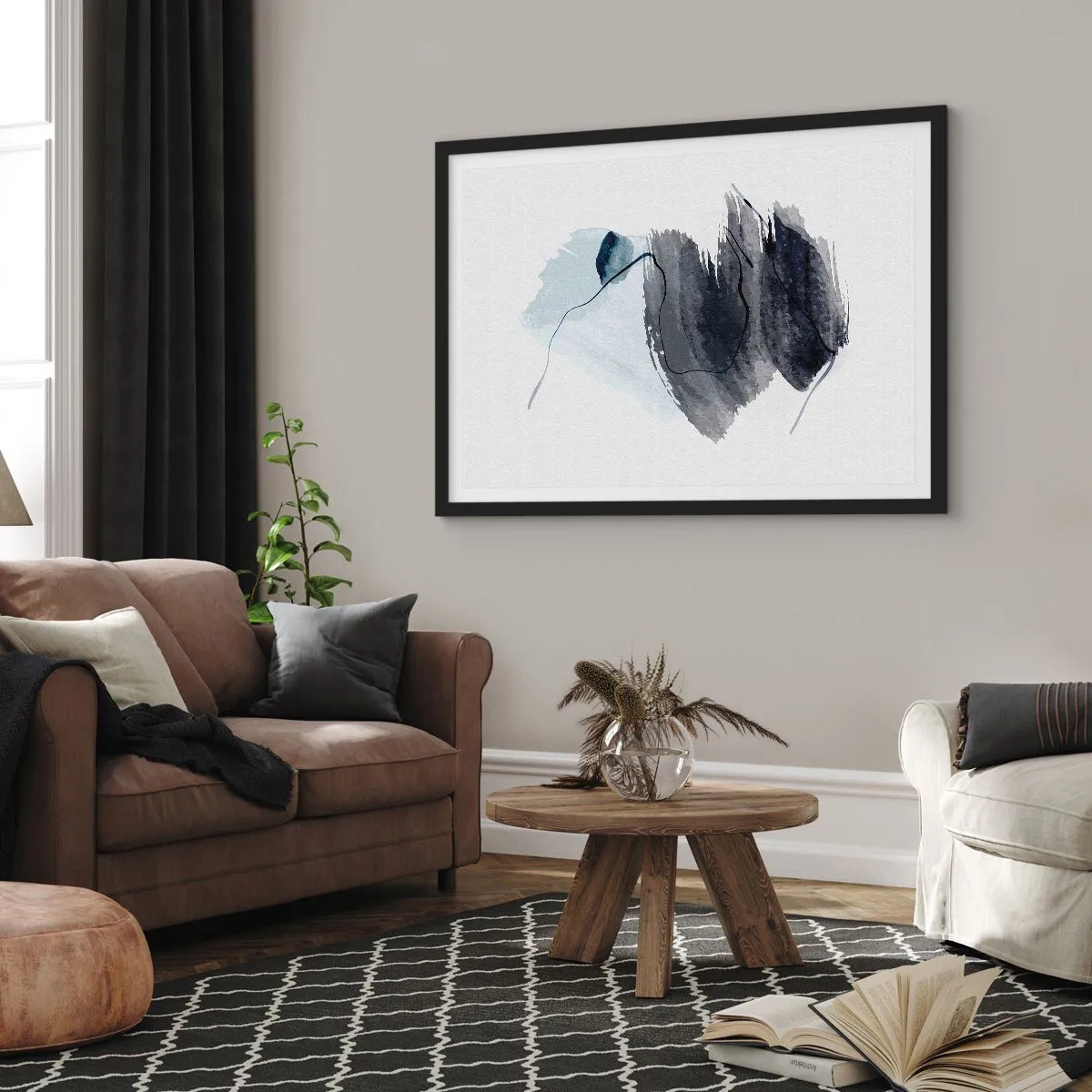 Poster in cornice nera - Intensità e movimento - 50x40 cm