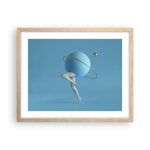 Poster in cornice rovere chiaro - E i pianeti folleggiano - 50x40 cm