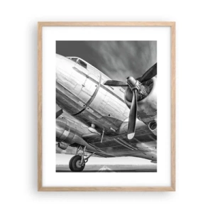 Poster in cornice rovere chiaro - Sempre pronto al volo - 40x50 cm