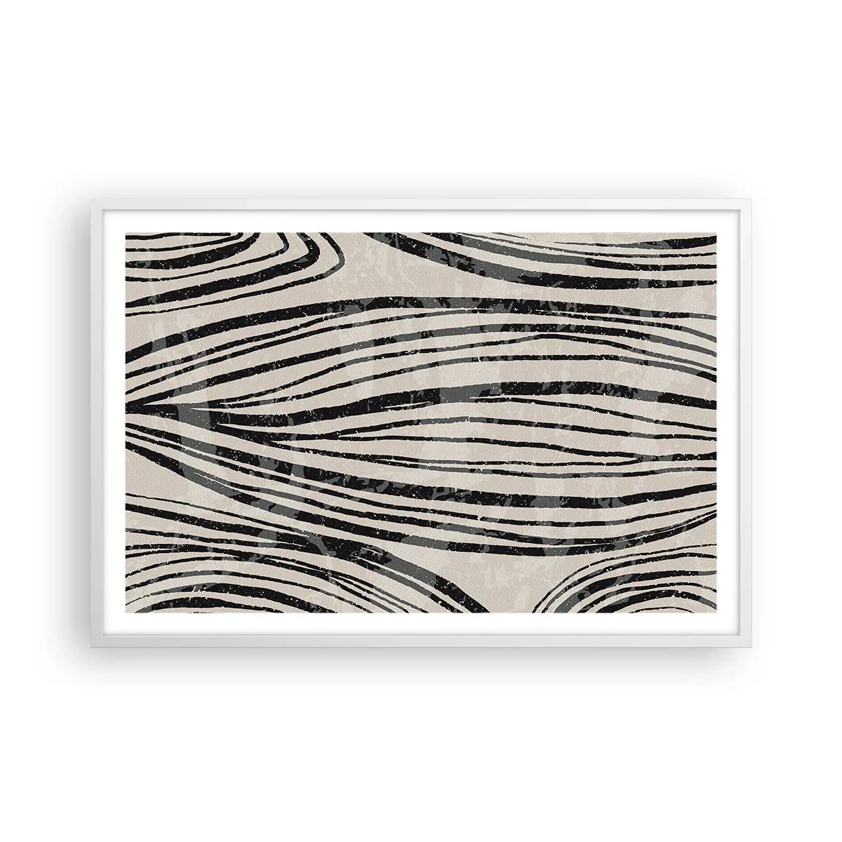 Poster in cornice bianca - Una palude di linee - 91x61 cm