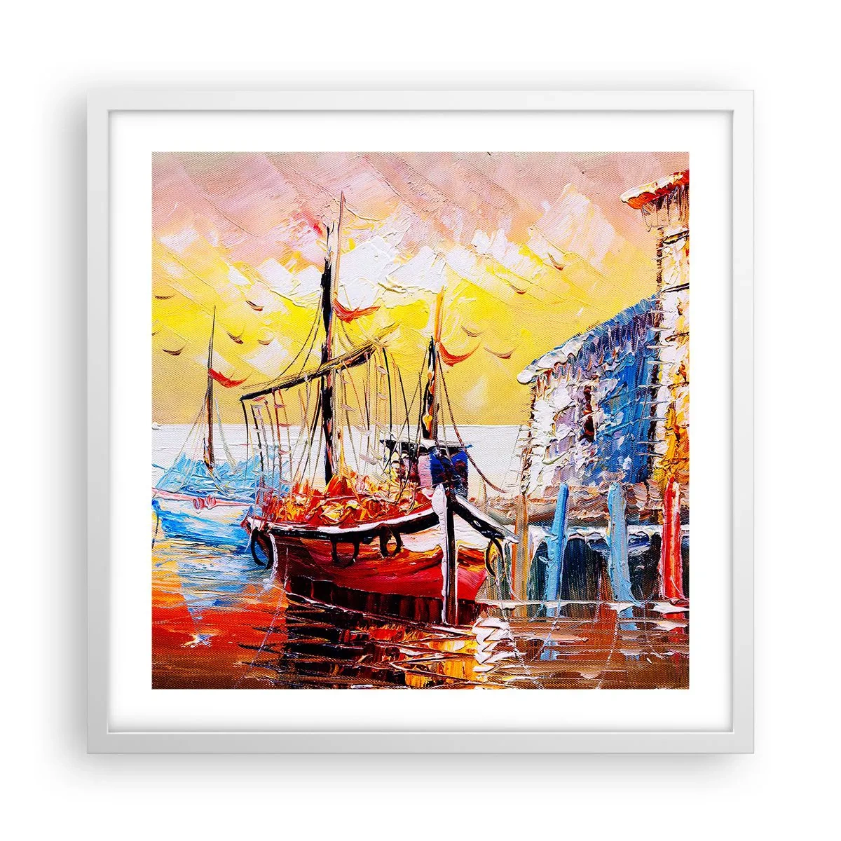 Poster in cornice bianca - Ritorno felice - 50x50 cm