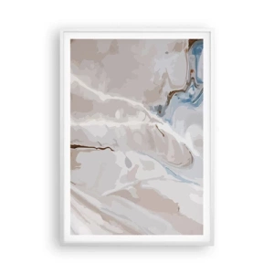 Poster in cornice bianca - Meandri blu sotto il bianco - 70x100 cm
