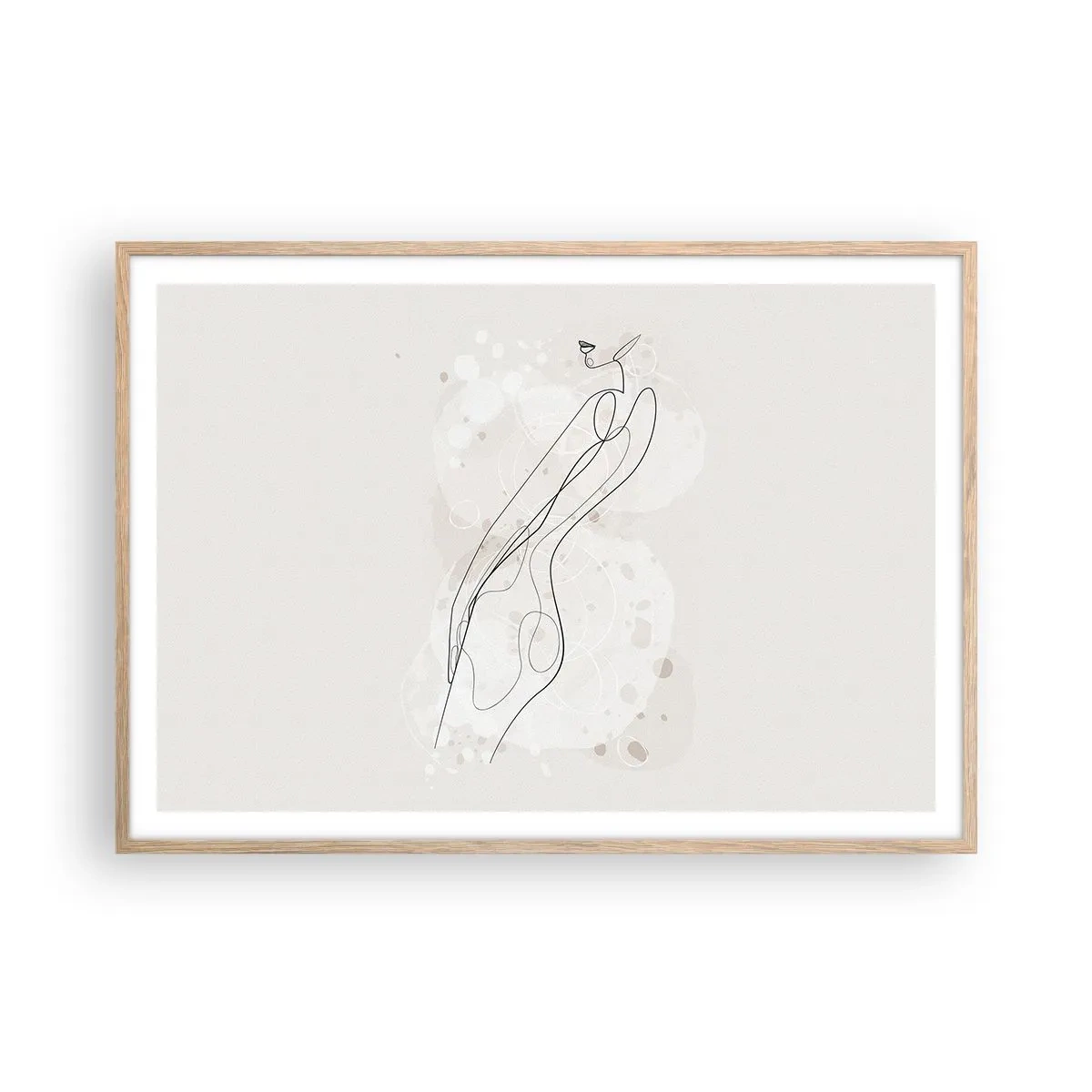 Poster in cornice rovere chiaro - Errando con lo sguardo - 100x70 cm