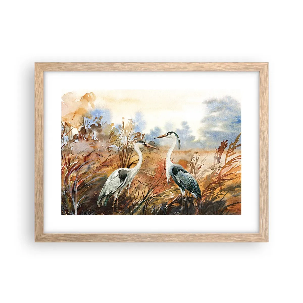 Poster in cornice rovere chiaro - Dove in autunno? - 40x30 cm